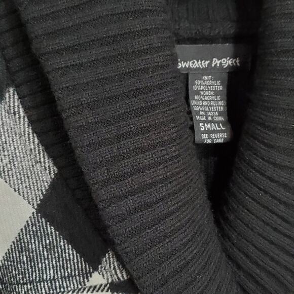 Sweater Project Black/White Plaid Blazer - Picture 3 of 7